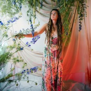 Rare Claudine Bueche Vintage Floral Dress